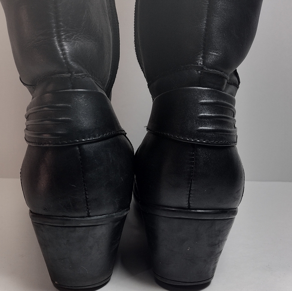 Clarks Wish Excite Leather Knee High Riding Boots l Black Heel Boots l Size 8 M - Picture 5 of 11